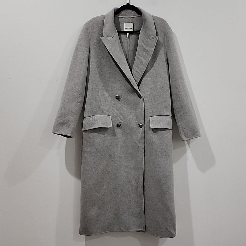 Sandro Double- Breasted Wool-Felt Coat (SZ 40)